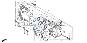 CB250 TWO FIFTY drawing FRONT BRAKE CALIPER