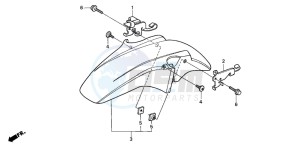 CB600F2 CB600S drawing FRONT FENDER (CB600F2/F22/3/4)