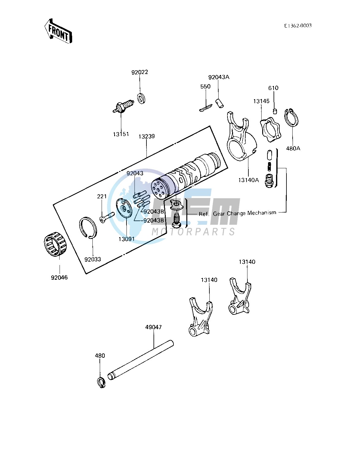 GEAR CHANGE DRUM & FORKS