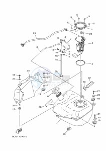 YFM700FWB KODIAK 700 (B6KJ) drawing FUEL TANK