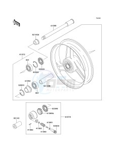 ZX 600E [ZX-6 NINJA ZZR 600] (E10-E13 E13 CAN ONLY) ZZR 600 drawing FRONT WHEEL