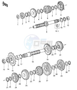 KX 125 A (A4-A5) drawing TRANSMISSION