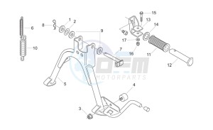 Scarabeo 50 2t (eng. Minarelli) drawing Foot rests - Lateral stand