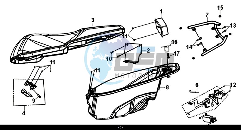 SEAT REAR GRIP / MASK 50 (XE05W1-IT) (L7-L9)