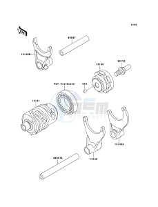 KX250 KX250R8F EU drawing Gear Change Drum/Shift Fork(s)