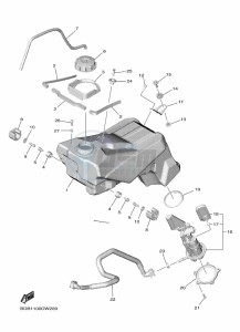 WR450F (BDB8) drawing FUEL TANK