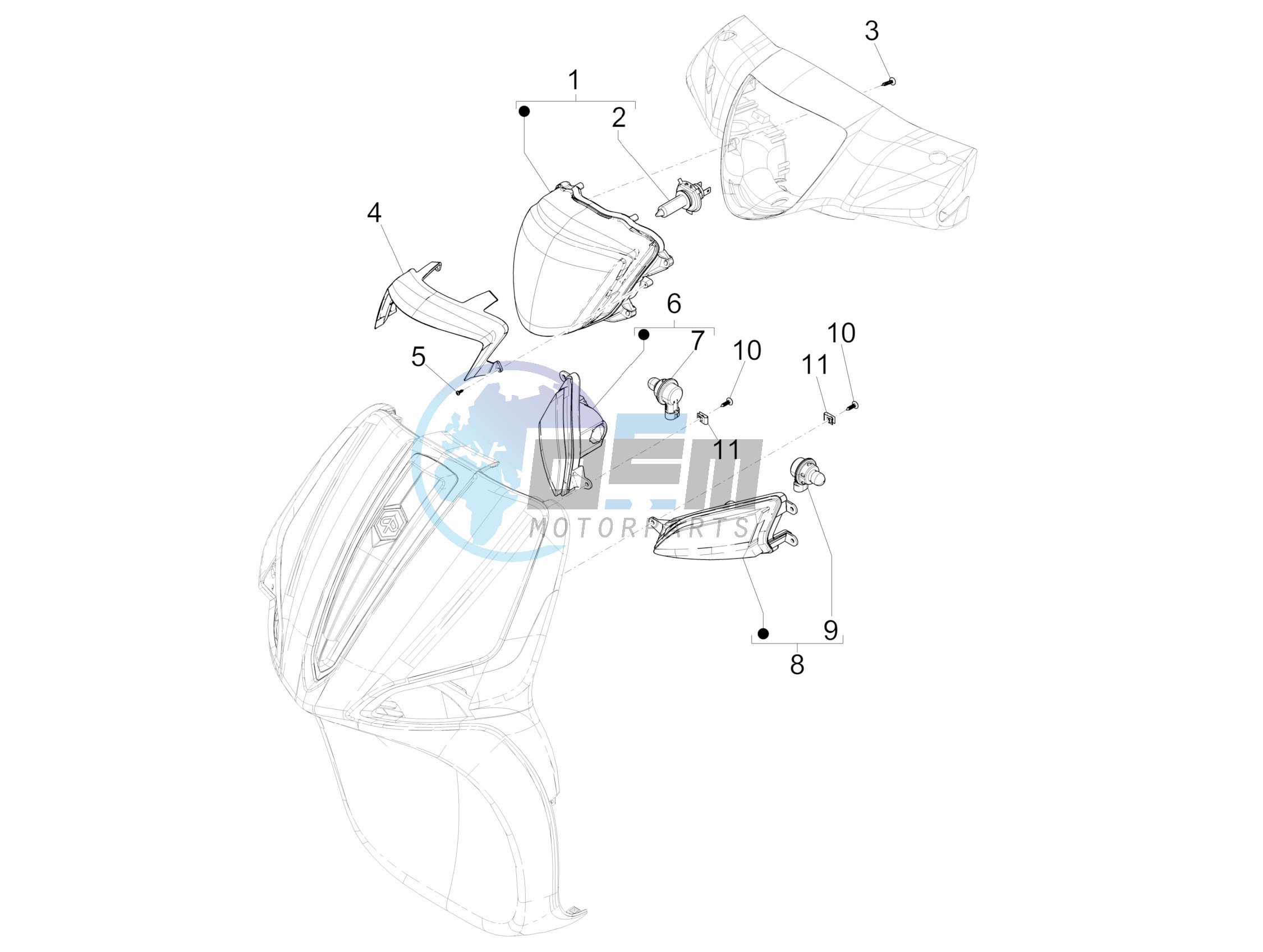 Front headlamps - Turn signal lamps