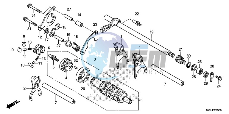 GEARSHIFT DRUM (VFR1200X/XA/XL)