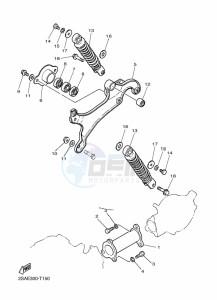 PW50 (2SAR) drawing REAR ARM & SUSPENSION