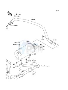 MULE_600 KAF400BDF EU drawing Muffler(s)