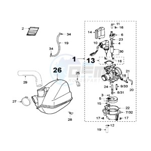 LUDIX 10 RB ONE drawing CARBURETTOR