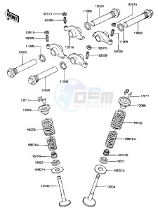 KZ 440 D [LTD BELT] (D2-D5) [LTD BELT] drawing ROCKER ARMS_VALVES -- KZ440-D5- -