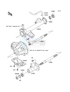 KLF250 KLF250A9F EU GB drawing Rear Axle