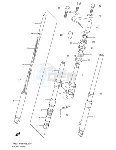 JR50 (P3-P28) drawing FRONT FORK