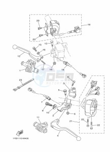 XT250 XT250M (B1UC) drawing HANDLE SWITCH & LEVER