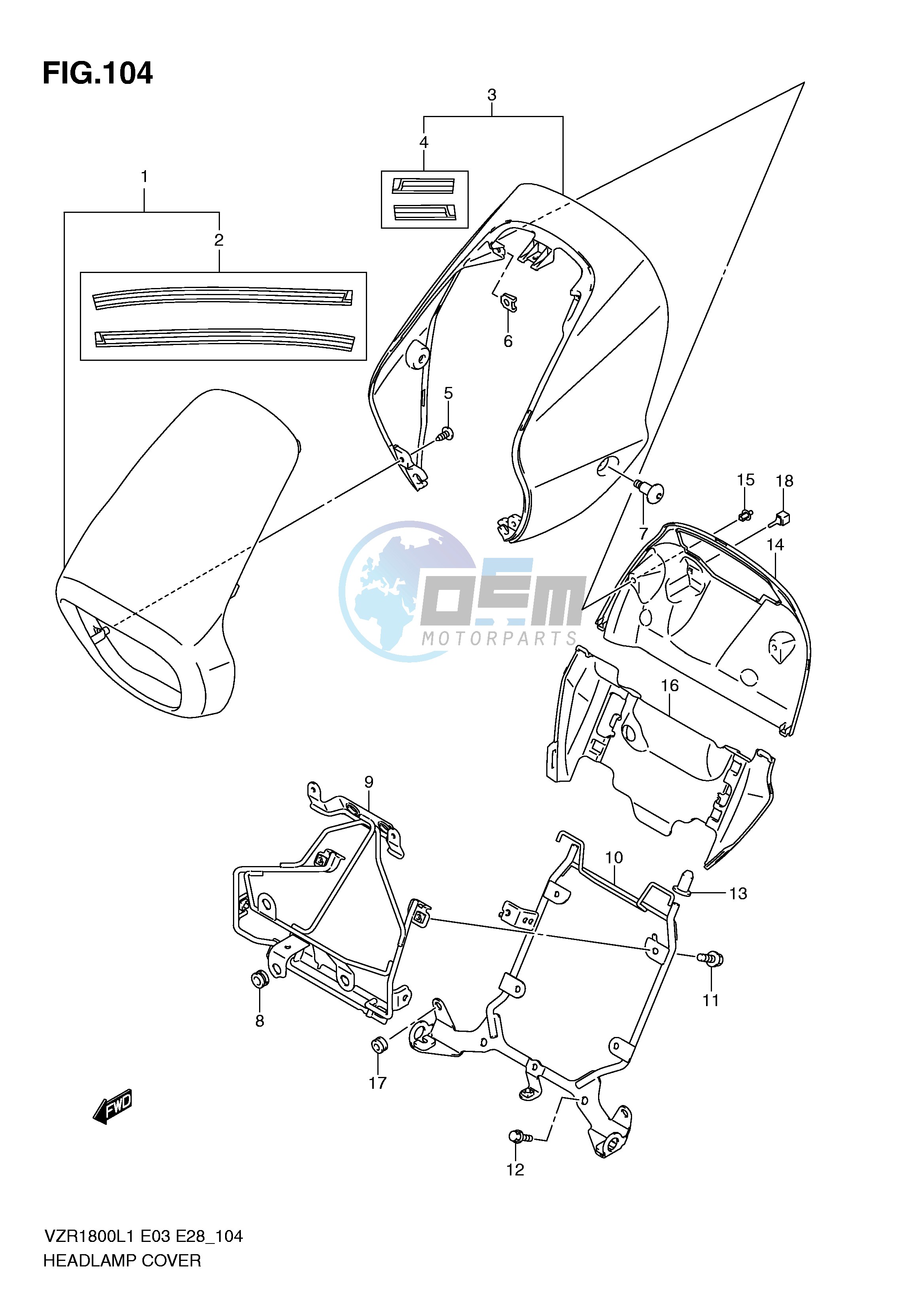 HEADLAMP COVER (VZR1800ZL1 E28)