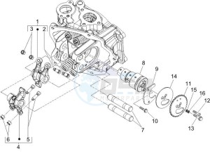 Runner 125 VX 4t SC drawing Camshaft - Rocking levers support unit