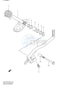 UC125 (E2) drawing KICK STARTER