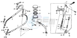 XL1000V drawing REAR BRAKE MASTER CYLINDER (XL1000V)