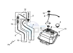 SYMPHONY SR 125 CH drawing FUEL TANK - FUEL CUT