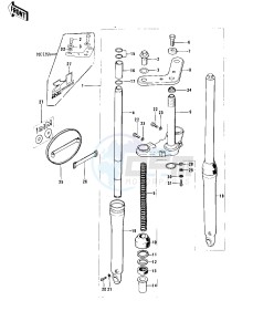 MC1 M A (-A) 90 drawing FRONT FORK -- 74-75 MC1M_MC1M-A- -