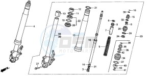 VTR1000SP VTR1000SP-2 drawing FRONT FORK