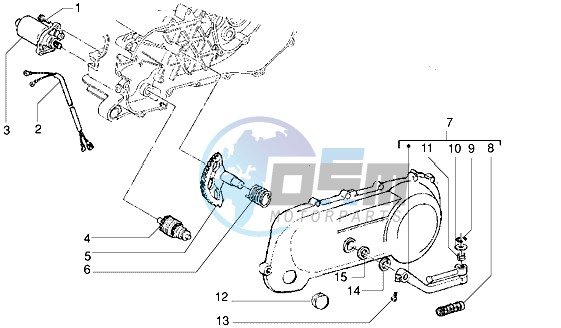 Starting motor-starter lever