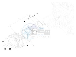 GTV 300HPE SEI GIORNI IE E4 ABS (EMEA) drawing Cylinder-piston-wrist pin unit