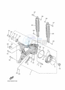 MWD300 TRICITY 300 (BED8) drawing REAR ARM & SUSPENSION