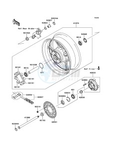 Z1000SX ABS ZX1000HDF FR GB XX (EU ME A(FRICA) drawing Rear Hub