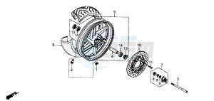 NSR125R drawing FRONT WHEEL