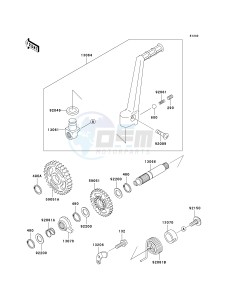 KX 125 L (L4) drawing KICKSTARTER MECHANISM