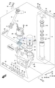 DF 250 drawing Trim Cylinder w/Transom (X) & (XX)