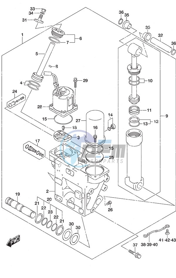 Trim Cylinder w/Transom (X) & (XX)