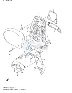 AN250 (E2) Burgman drawing PILLION RIDER HANDLE (CENTER)(MODEL K2)