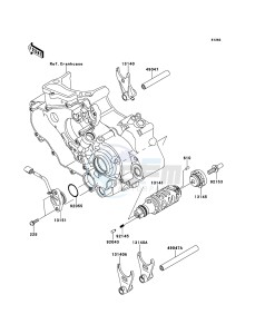 KFX450R KSF450BEF EU drawing Gear Change Drum/Shift Fork(s)