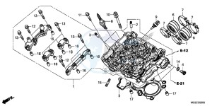 CB500FD CB500F UK - (E) drawing CYLINDER HEAD