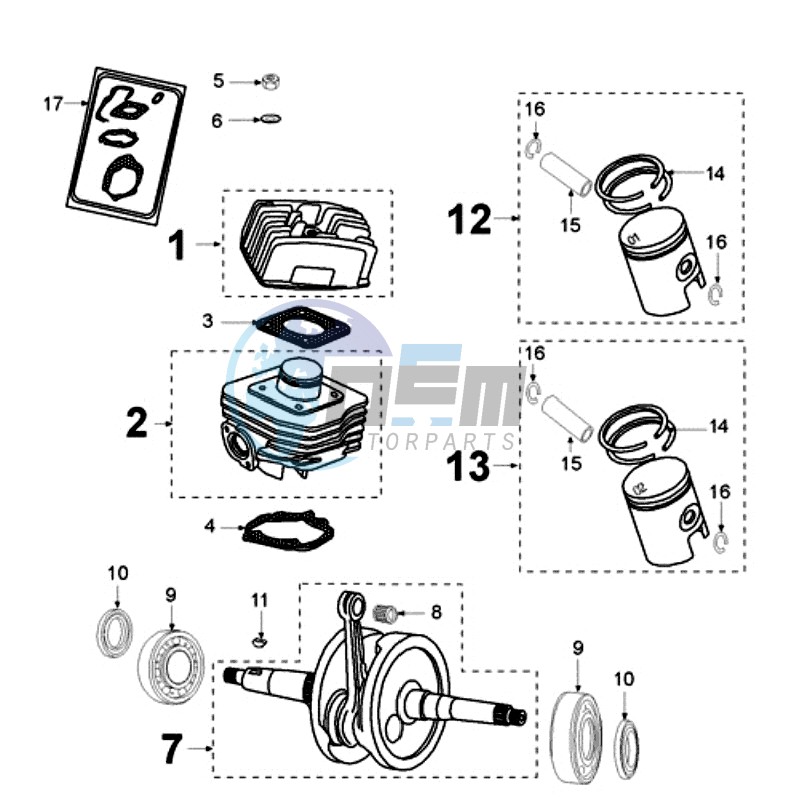 CRANKSHAFT AND CYLINDER