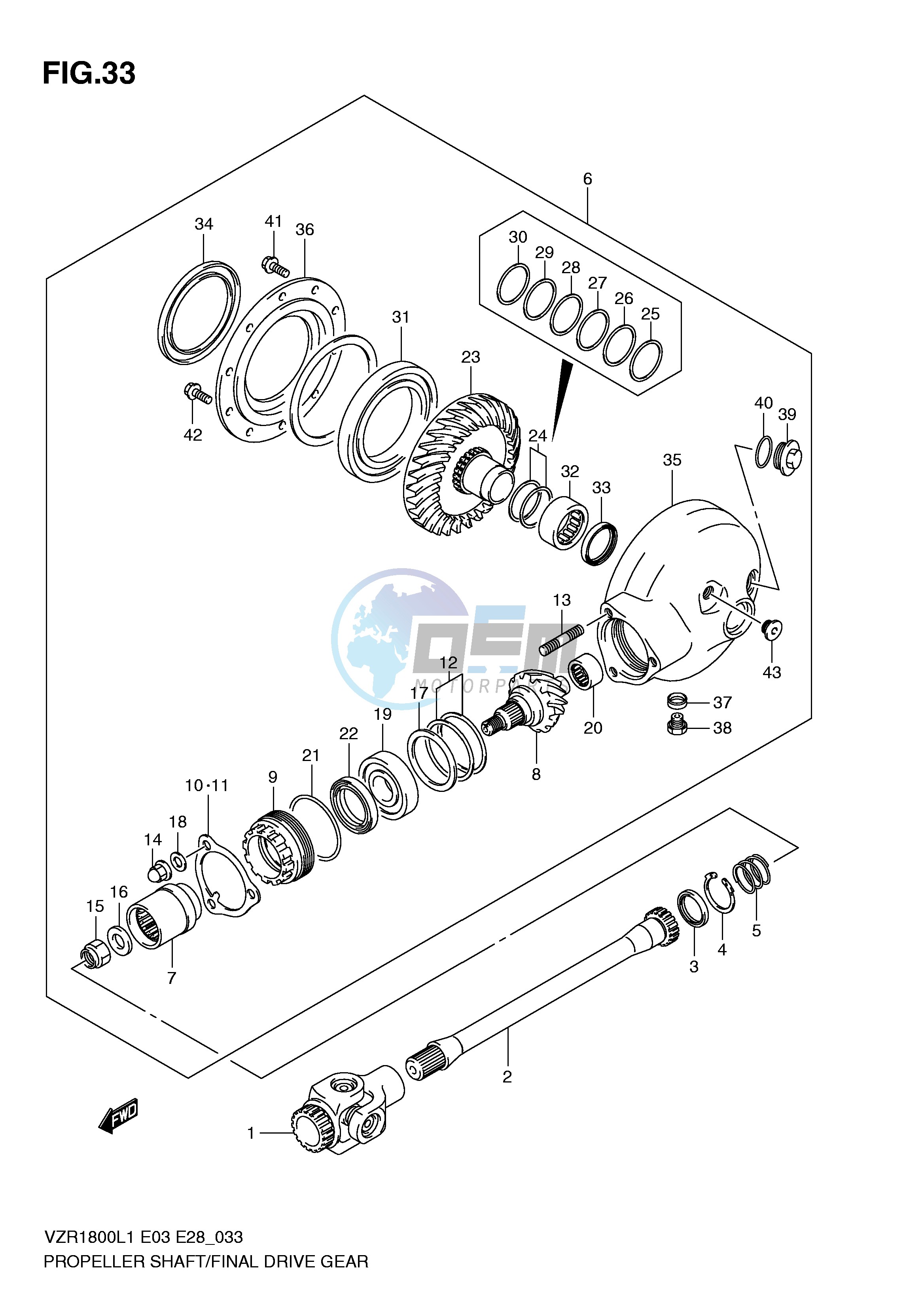 PROPELLER SHAFT FINAL DRIVE GEAR (VZR1800L1 E33)