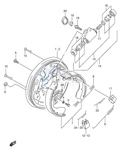 LT-F250 (E24) drawing FRONT WHEEL BRAKE