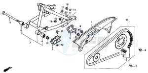 XR70R drawing SWINGARM/CHAIN CASE