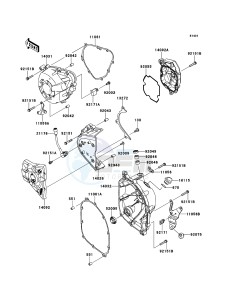 Z1000SX ABS ZX1000HDF FR GB XX (EU ME A(FRICA) drawing Engine Cover(s)