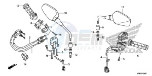 CB1000RAF CB1000R 2ED - (2ED) drawing SWITCH/CABLE/MIRROR