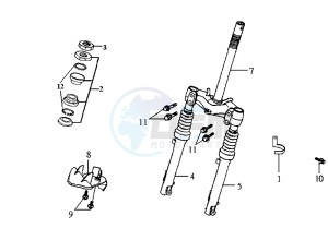 JET EURO X 50 25 KMH E2 drawing FRONT FORK/ STEERING HEAD BEARING