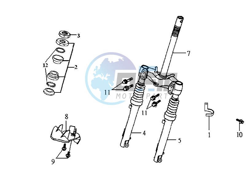 FRONT FORK/ STEERING HEAD BEARING