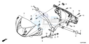 NSC50E Vision 50 - NSC50E UK - (E) drawing HANDLE PIPE/HANDLE COVER (NSC50/MPD/WH)