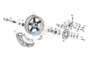 HUNTER - 50 cc drawing FRONT WHEEL