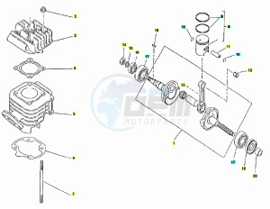 SR 50 Air (Vertical cylinder) vertical cil Air cooled drawing Drive shaft - Cylinder