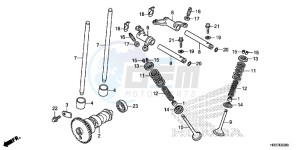 TRX420TM1G TRX500FA Europe Direct - (ED) drawing CAMSHAFT/VALVE