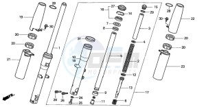 VT750C3 drawing FRONT FORK